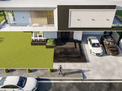 2 kanal Modern Masterpiece of Modern home With sketchup model 3D model