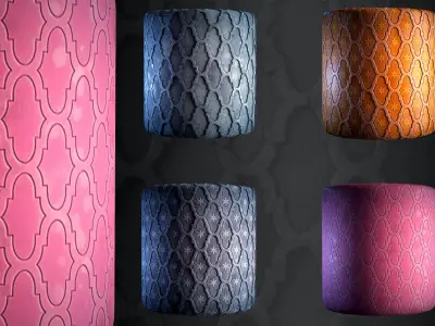 Wall Ornamental Stylized - VOL 08 - SBsar - Maps 3D model