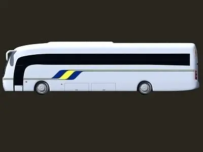 White Striped Bus 7 3D model