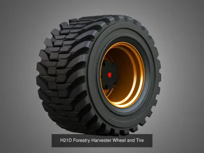 Industrial Wheels and Tires  4 in 1 3D Model Pack