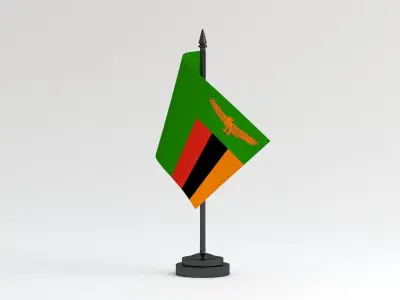 Table Flag Zambia 3D model