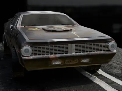 Abandoned car Low-poly 3D model by maksimgundich1995