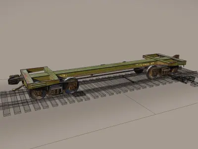 Railway Car Frame Low-poly 3D model
