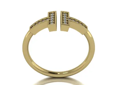 Tiffany Ring Gold 3D print model