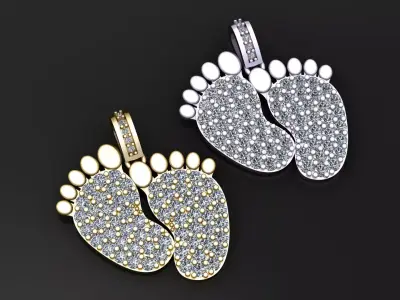 Luxury Emerald  Diamond Drop Earrings  3D print model