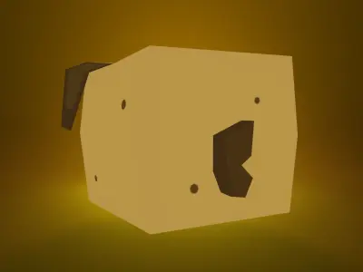 Cutest Golden Pug Low-Poly 3D Model Low-poly 3D model