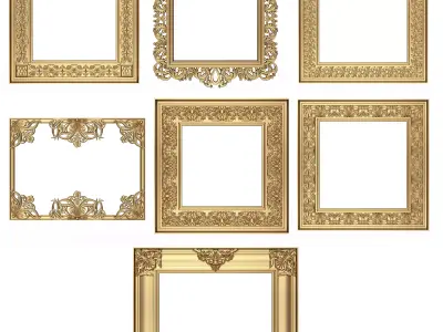 Classic Frame and Mirror Collection 05 Low-poly 3D model
