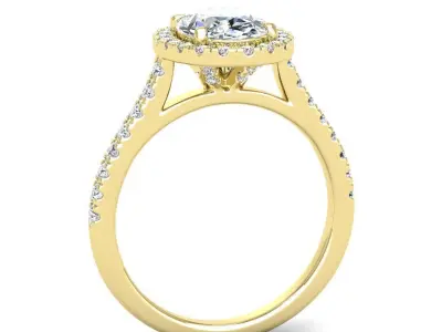 Engagement ring Mia oval 3D print model