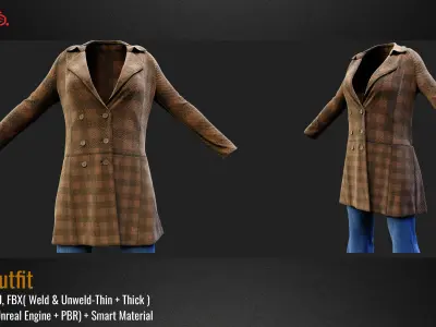 Female Outfit VOL 02 Marvelous Designer OBJ FBX 4K Textures 3D model