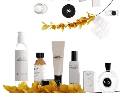 Decorative set with cosmetics 3D model