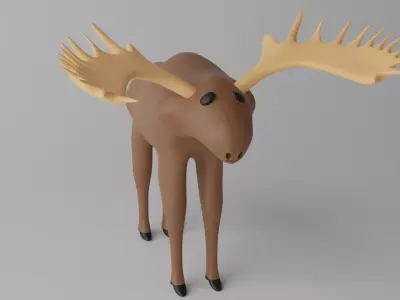 Cartoon Moose Deer 3D model