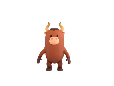 Rigged Bull Character  3D model