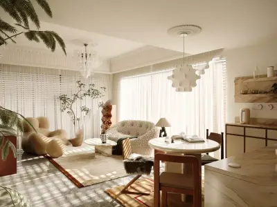 Parisian interior scene 3D model