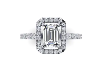 EMERALD CUT ENGAGEMENT RING  3D print model