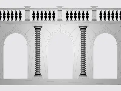 Arched doorway Arcade render 3D print model