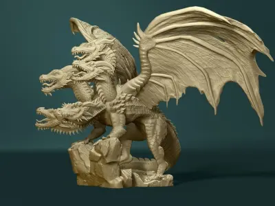 5 headed dragon 3D print model
