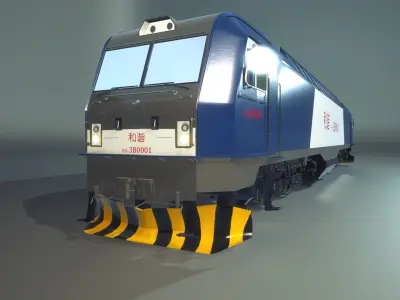 HXD3B Train Engine Low-poly 3D model