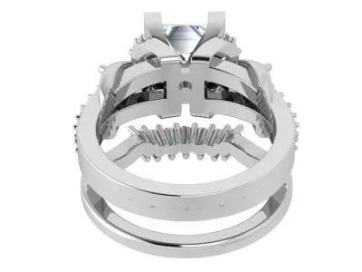 Princess Cut Diamond Luxury Ring 4330 3D print model
