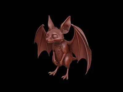 Bat Animal Sculpture 3D print model