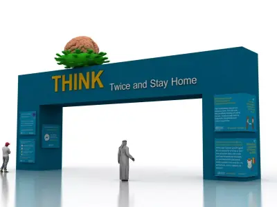 Huge ads Gate for Coronavirus-Tunal  Low-poly 3D model