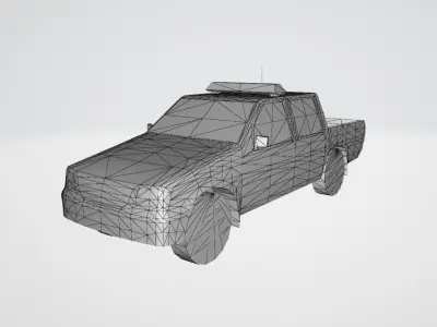 Low Poly Thai Police Truck Low-poly 3D model
