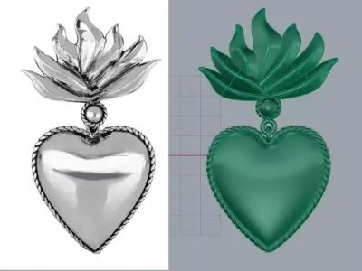 Heart Earrings 3D print model purchase