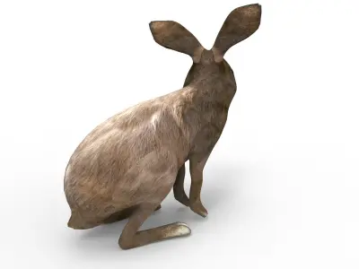 Red rabbit Rigged Low poly model Low-poly 3D model