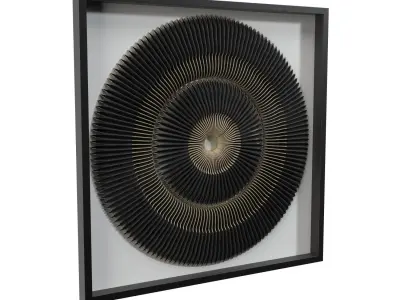 Uttermost Wall Decor Sandara Black And Gold Shadow Box  PBR 3D model