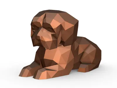 maltipoo laying down 3D print model