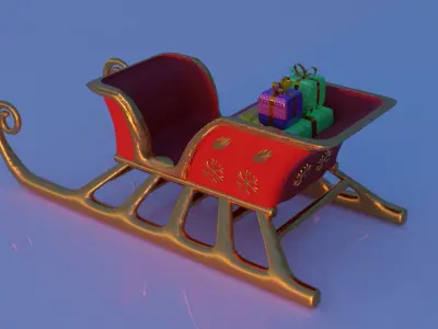 Santa Claus sleigh 3D model