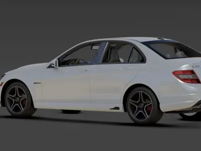 Mercedes AMG C63 Low-poly 3D model
