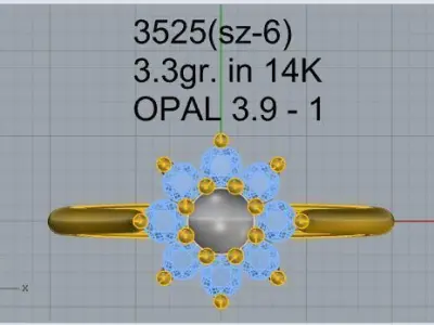 Round Halo Ring 3525 3D print model