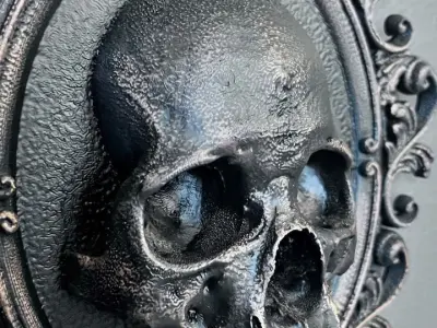 Baroque style frame skull 3D print model