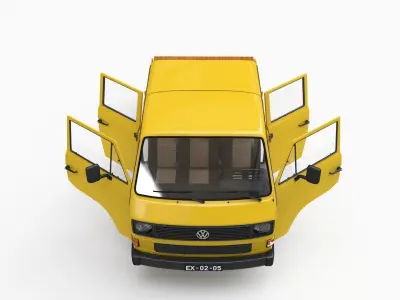 Volkswagen Transporter T3 Pickup Double Cab 1980 3D model