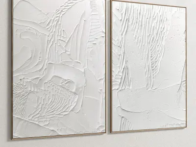 Plaster Two Photo Frame 80 Low-poly 3D model