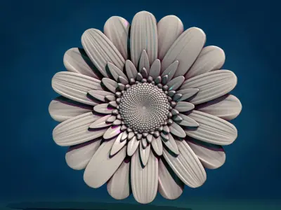Daisy Gerbera Flower 3D print model