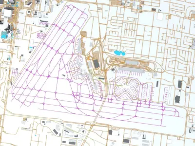 Las Vegas McCarran LAS Airport Roads Buildings and Public Trans 3D model
