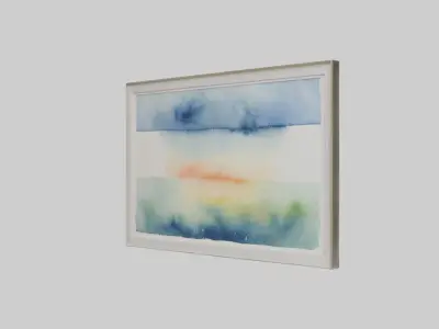 Framed Watercolor Art Low-poly 3D model