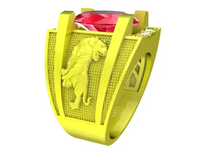 Luxury Gemstone Men Ring 3D Model 4416 3D print model