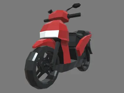 Low Poly Motorbike 04 Low-poly 3D model
