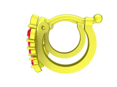 Luxury Butterfly Hoop Earrings 3D Model for Fine Jewelry 5898 3D print model