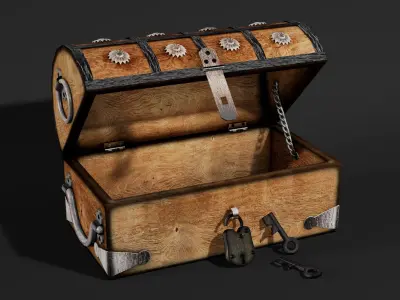 Wooden Storage and Decorative Box  Low-poly 3D model