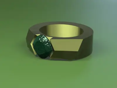 Emerald Ring 3D Model - Luxurious and Expensive Free low-poly 3D model