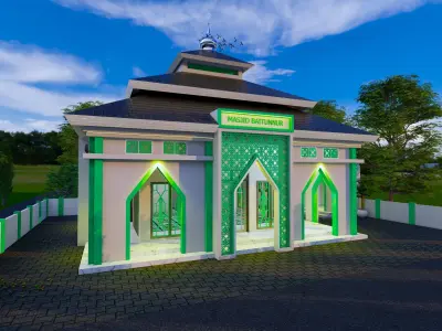 Mosque or Mushola or PrayerRoom or SmallMosque 3D Architecture 3D model order