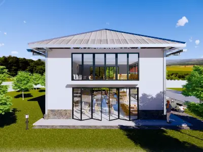 2 Floors Exterior Interior Funiture Showroom 3D model