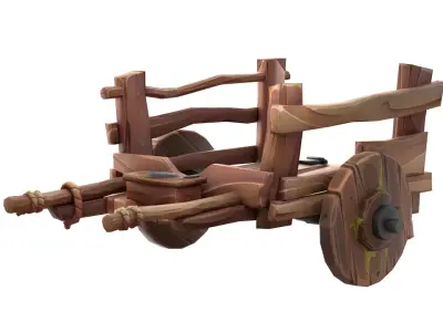 cartoon cart Low-poly 3D model