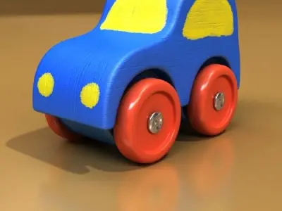Wooden Toy Car 3D model