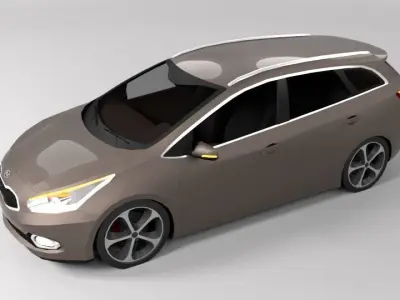 KIA CEED VARIANT LOWPOLY Low-poly 3D model