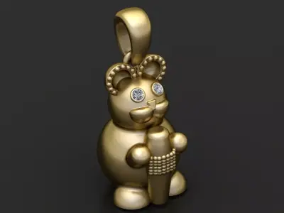  GOLD Teddy bear 3D print model