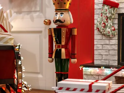 Christmas showcase of a decorative store 3D model